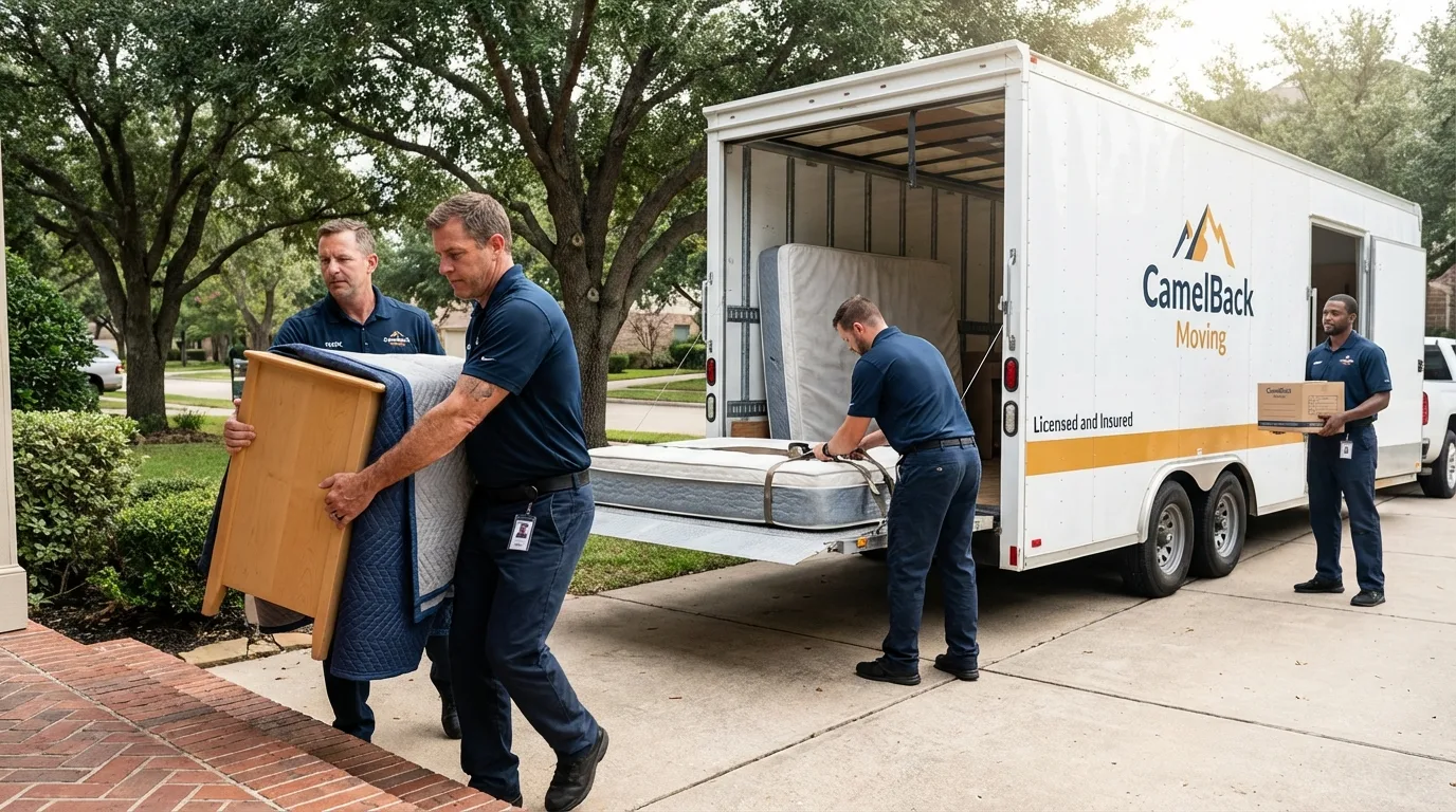 Crew loading residential truck for cross-state move from Manasquan, NJ