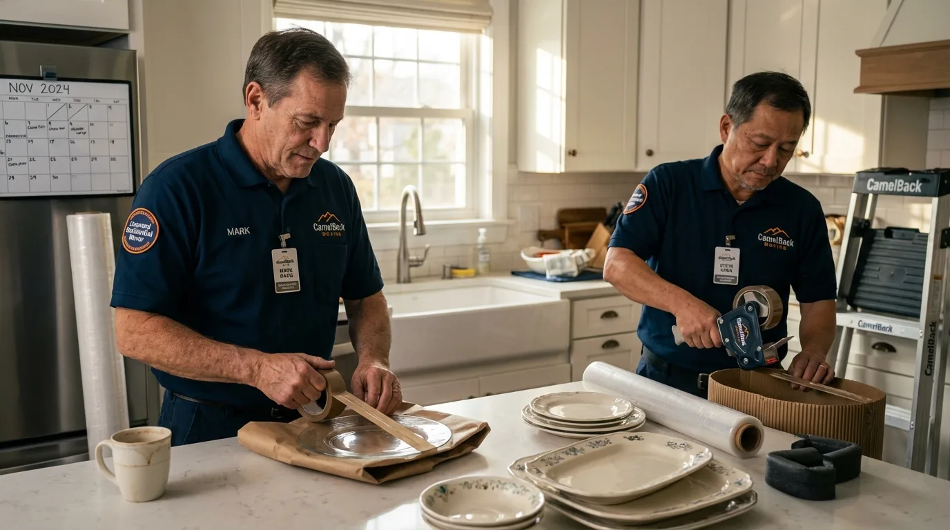 Professional crew packing kitchen dishware in Manasquan, NJ